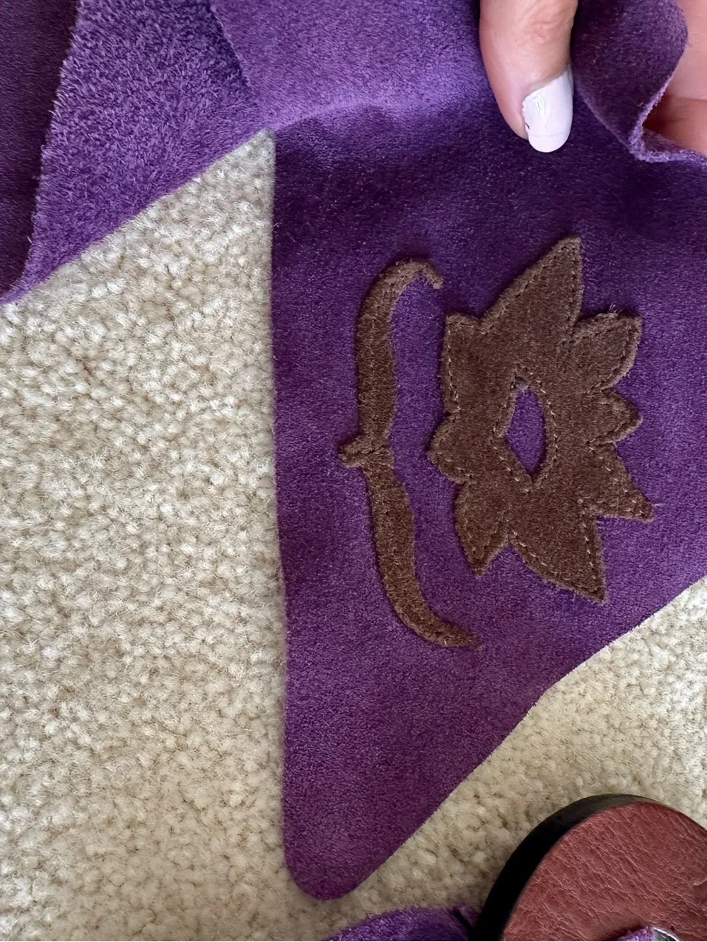 Vintage Diesel Purple Suede Wrap Belt with Brown Leather Buckle 100% leather y2k